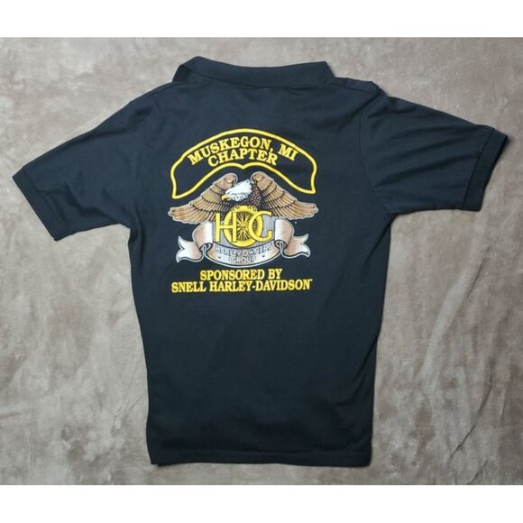 Harley-Davidson Muskegon MI Chapter H.O.G. Polo Shirt Large Black - Picture 3 of 8